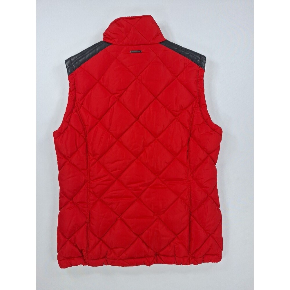 Marc New York Womens Medium Red Quilted Puffer Vest Asymmetrical Zip Full Zip - Picture 2 of 8